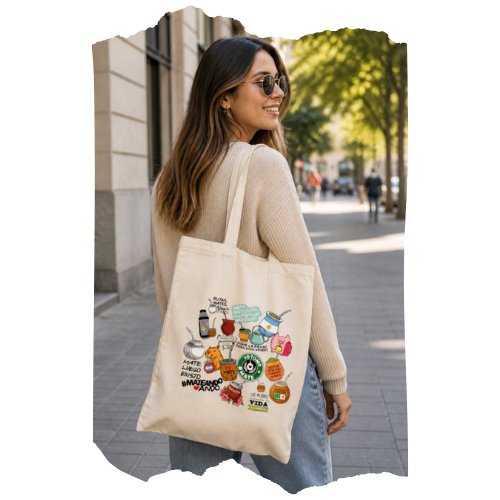 Tote bag personalizado con diseño ilustrado a todo color